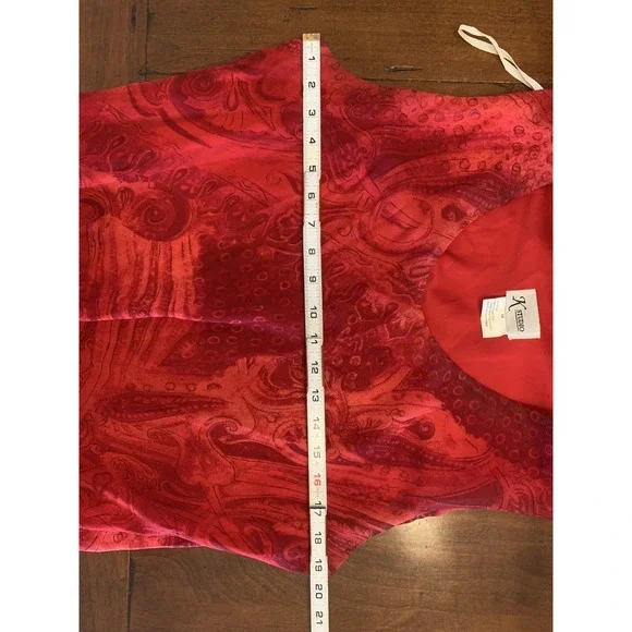 Vintage K Studio Dress Size 16 Red 90s Sleeveless‎ Ankle Length - Picture 5 of 7